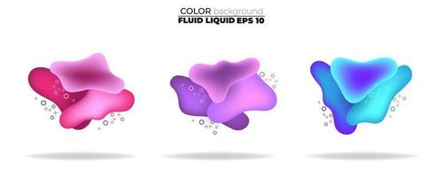 fluid shape vector set. gradient liquid with neon colors, item for the design of a logo, flyer, persentation, gift card,  Poster on wall,  landing page, facebook,  banner, social media posted