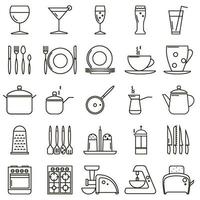 Kitchen icons set vector