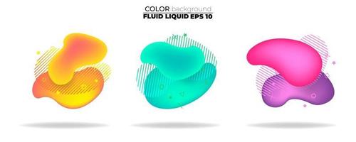 fluid shape vector set. gradient liquid with neon colors, item for the design of a logo, flyer, persentation, gift card,  Poster on wall,  landing page, facebook,  banner, social media posted