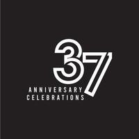 37 Years Anniversary Celebration Vector Template Design Illustration