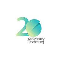 20 Years Anniversary Celebrating Vector Template Design Illustration