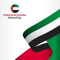 Ilustración de diseño de plantilla de vector de celebración del día nacional de Emiratos Árabes Unidos