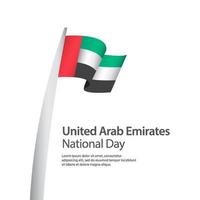 Ilustración de diseño de plantilla de vector de celebración del día nacional de Emiratos Árabes Unidos