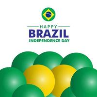Feliz día de la independencia de Brasil ilustración de diseño de plantilla de vector