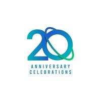 20 Years Anniversary Celebrations Vector Template Design Illustration