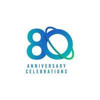 80 Years Anniversary Celebrations Vector Template Design Illustration