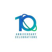 10 Years Anniversary Celebrations Vector Template Design Illustration