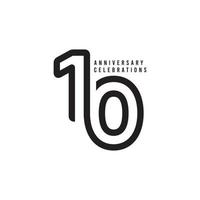 10 Years Anniversary Celebrations Vector Template Design Illustration