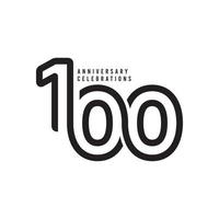 Ilustración de diseño de plantilla de vector de celebraciones de aniversario de 100 años
