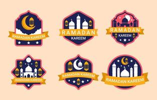 colección de insignias de Ramadán vector