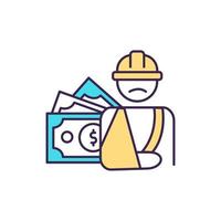 Worker compensation RGB color icon vector