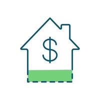 Rent-to-own home RGB color icon vector