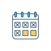 Schedule creation for tasks RGB color icon vector