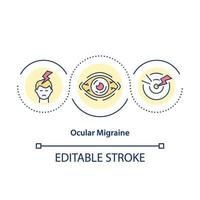 icono de concepto de migraña ocular vector