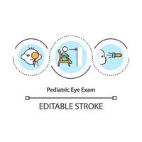 icono del concepto de examen ocular pediátrico vector