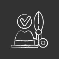 Hat repair and restoration chalk white icon on black background vector