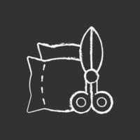 Household items and alterations chalk white icon on black background vector