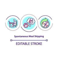 Spontaneous meal skipping concept icon vector