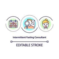 Intermittent fasting consultant concept icon vector