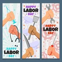 Labor Day Hands With Tools vector