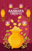 Akshaya Tritiya On Flat Design Concept vector