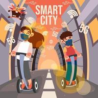 Afternoon at Smart City vector