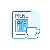 QR menu blue RGB color icon vector