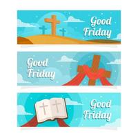 Good Friday Festivity Banner Collection vector