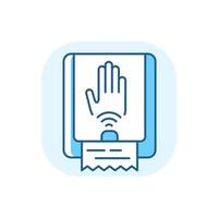 Touchless towel dispenser blue RGB color icon vector