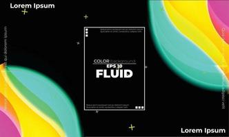 Fluid colors shapes. Applicable for gift card cover poster. Poster design. Poster on wall poster template,landing page. Fluid colorful shapes composition vector