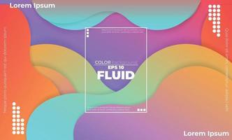 Fluid colors shapes Applicable for gift card cover poster. Poster design. Poster on wall poster template,landing page. Fluid colorful shapes composition vector