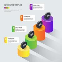 Plantilla de gráfico de elementos de infografía 3d vector