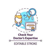 Check your doctor expertise concept icon vector