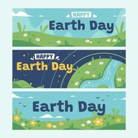 Fun Earth's Day Awareness Banner Collection vector