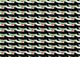Vector texture background, seamless pattern. Hand drawn, black, green, red, white colors.