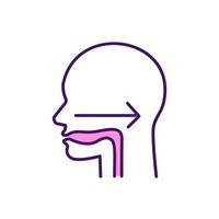 Swallowing reflex RGB color icon vector