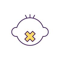 No tongue thrust reflex RGB color icon vector