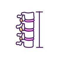 Spinal cord development RGB color icon vector