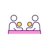 Parent support group RGB color icon vector