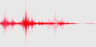 Red Digital Sound Wave on White Background vector