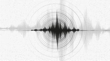 Poder de la onda del terremoto con vibración circular. vector