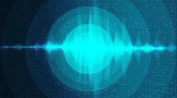 Digital Sound Wave Background with Circle Vibration vector