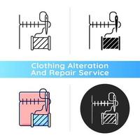 Hemming and seam repair black linear icon vector