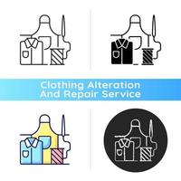 Work clothes repair black linear icon vector