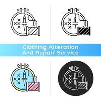 Embroidery black linear icon vector