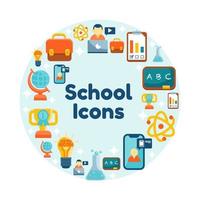 conjunto de iconos de la escuela vector