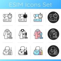 Clothing alteration service icons set vector