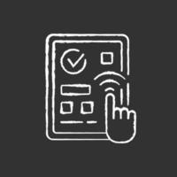 Predictive touch technology chalk white icon on black background vector