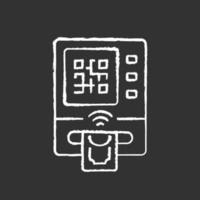 Cardless atm chalk white icon on black background vector