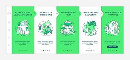 Intermittent fasting strategy onboarding vector template